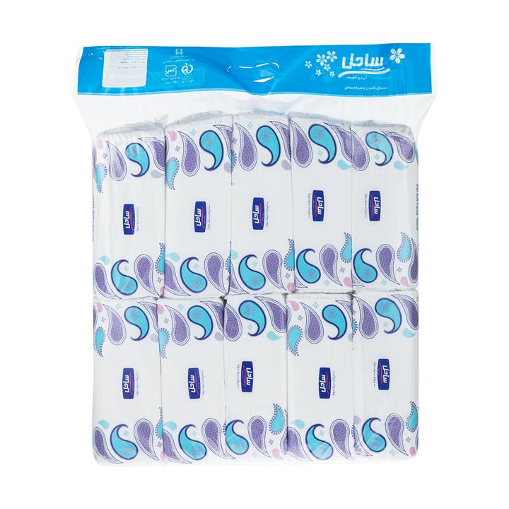 دستمال کاغذی 100 برگ ساحل مدل S1 بسته 10 عددی Sahel S1 Tissue 100 Paper pack of 10